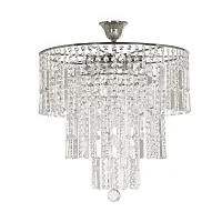 Люстра хрустальная подвесная Napoli E 1.5.46.501 N Arti Lampadari без плафона прозрачная на 6 ламп, основание никель в стиле классический Люстра хрустальная подвесная Napoli E 1.5.46.501 N Arti Lampadari без плафона прозрачная на 6 ламп, основание никель в стиле классический